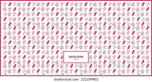 beautiful pink autumn flower and leaves pattern