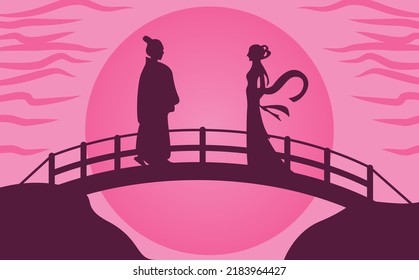 Beautiful pink background for chinese valentine's day. Romantic for quotes. Editable space and color. 