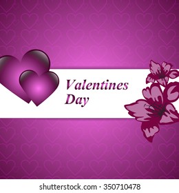 beautiful pink background with hearts and lilies 