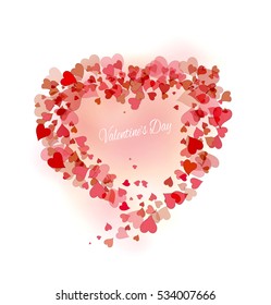 Beautiful pink background with hearts for Valentine Day