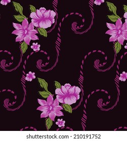 Beautiful pink background with lined of romantic pink flowers.