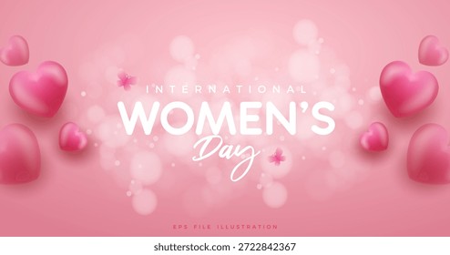 Hermoso fondo rosa con atmósfera suave y efecto de enfoque suave para la celebración del día internacional de la mujer