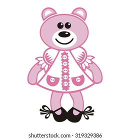 Beautiful pink bear vector illustration