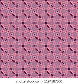 beautiful pink and blue checkered pattern with 3D appearance and irregular edged intersecting squares for textile, fabric, backdrop and backgrounds. colorful surface design. pattern swatch at eps file