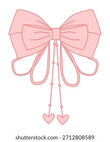 A beautiful pink bow in a flat style. Perfect for romantic events, weddings, and Valentine's Day.