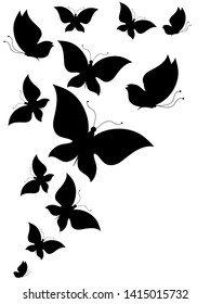 beautiful pink butterflies, isolated  on a white