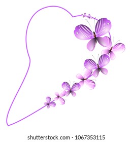 beautiful pink butterflies,isolated on a white 