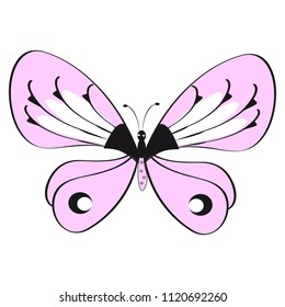 beautiful pink butterflies,isolated on a white 