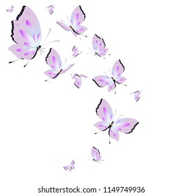 beautiful pink butterflies,isolated on a white 