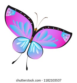 beautiful pink butterflies,isolated on a white 