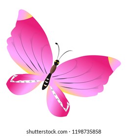 beautiful pink butterflies,isolated on a white 