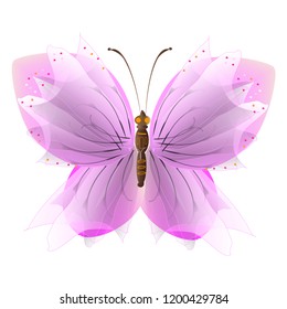 beautiful pink butterflies,isolated on a white 