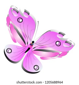 beautiful pink butterflies,isolated on a white 