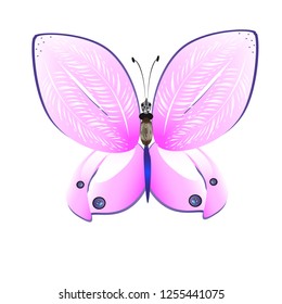 beautiful pink butterflies,isolated on a white 