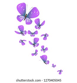 beautiful pink butterflies,isolated on a white 