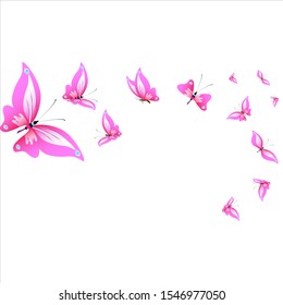 beautiful pink butterflies,isolated on a white 