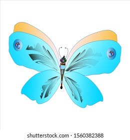 beautiful pink butterflies,isolated on a white 