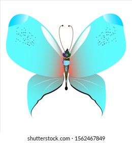 beautiful pink butterflies,isolated on a white 