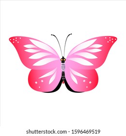 beautiful pink butterflies,isolated on a white 