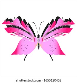 beautiful pink butterflies,isolated on a white 