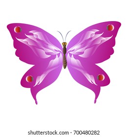 beautiful pink butterflies,isolated on a white 