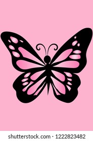 hermoso vector de insecto de mariposa rosa