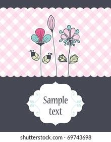 beautiful pink card with flowers