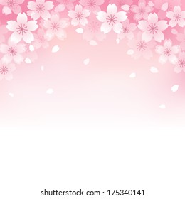 Beautiful Pink Cherry blossom background. File contains Transparency, Gradients, Gradient Mesh.