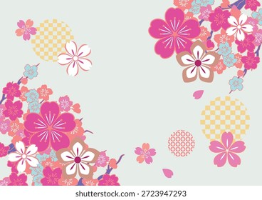 Ilustração de fundo de flor de cereja rosa bonita