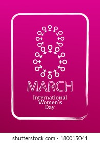 Beautiful pink color background design for women's day. vector illustration