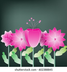 Beautiful pink  color  flower spring Abstract background. vector illustration