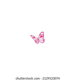 Beautiful pink color nature flying insect exotic butterfly with funny wings vector.