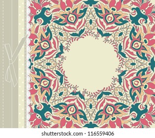 Beautiful pink colorful lace ornament for merry christmas card, background, backdrop, wallpaper, invitation, border, banner, brochure  vector eps 8