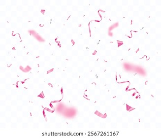 Beautiful pink confetti banner for party and celebration background