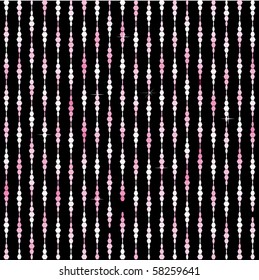 Beautiful pink curtains made from tinsel, vector illustration