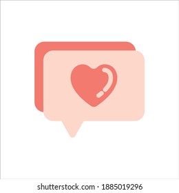 Beautiful Pink flat Chat bubble icon