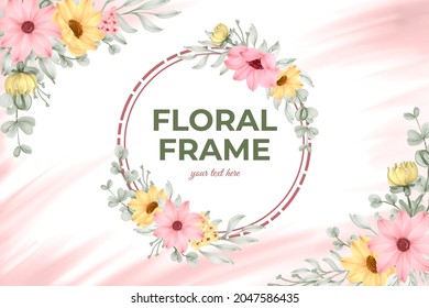 beautiful pink floral frame collection