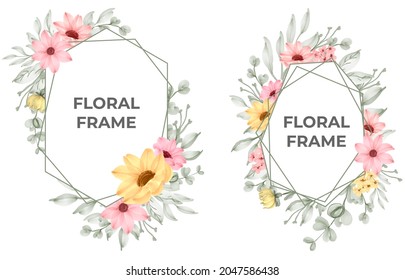beautiful pink floral frame collection