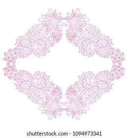 Beautiful pink floral frame. Vector illustration