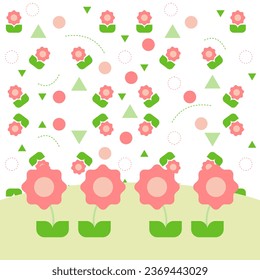 Beautiful Pink Floral Vector Background