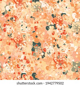beautiful pink flower bed seamless vector pattern