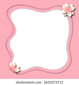Um papel de moldura de flor rosa bonito