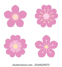 Beautiful Pink Flower Head Collection With Yellow Stamens