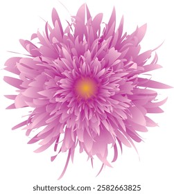 Uma bela ilustração de flor rosa com pétalas macias em camadas e um centro amarelo quente. Ideal para desenhos florais, decoração de casa, moda, convites e cartões de felicitações. Arte digital de alta qualidade.