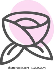Beautiful pink flower, illustration, vector on white background.
