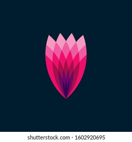 Beautiful Pink Flower Logo Design