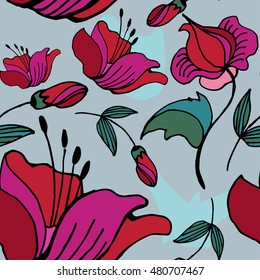 Beautiful pink flower pattern