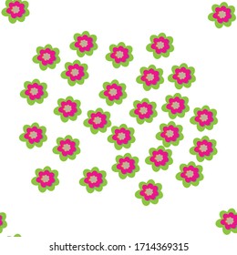 beautiful  pink flower seamless vector pattern on white background.