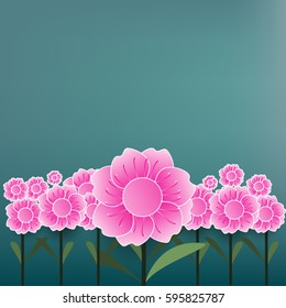Beautiful pink flower  spring  background. vector illustration