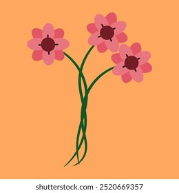 Beautiful pink flower vector design 